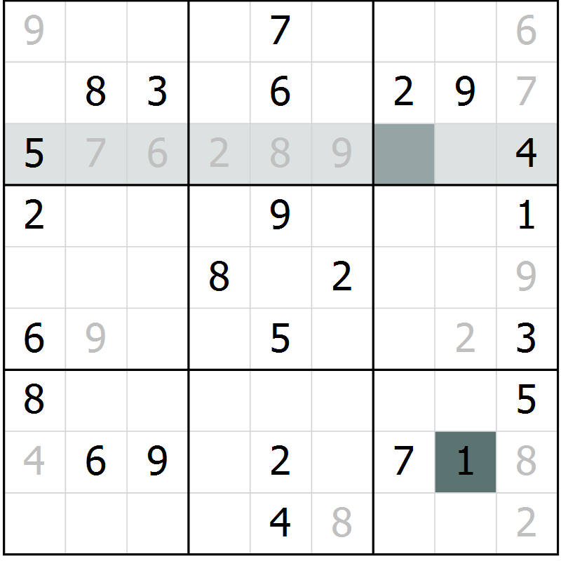 Position des candidats pour la solution de la Gr 34 page 36 du magazine de sudoku SUDOKU SUCCESS n° 022