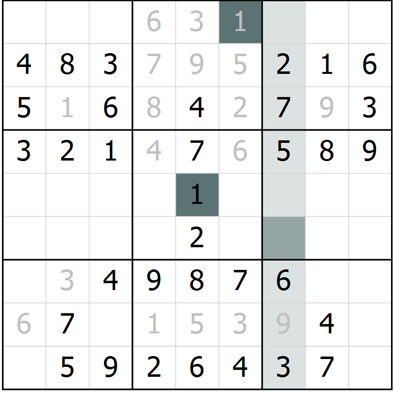 Position des candidats pour la solution de la Gr 35 page 37 du magazine de sudoku SUDOKU SUCCESS n° 022