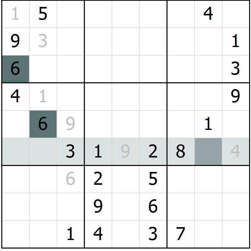Position des candidats pour la solution de la Gr 38 page 40 du magazine de sudoku SUDOKU SUCCESS n° 022
