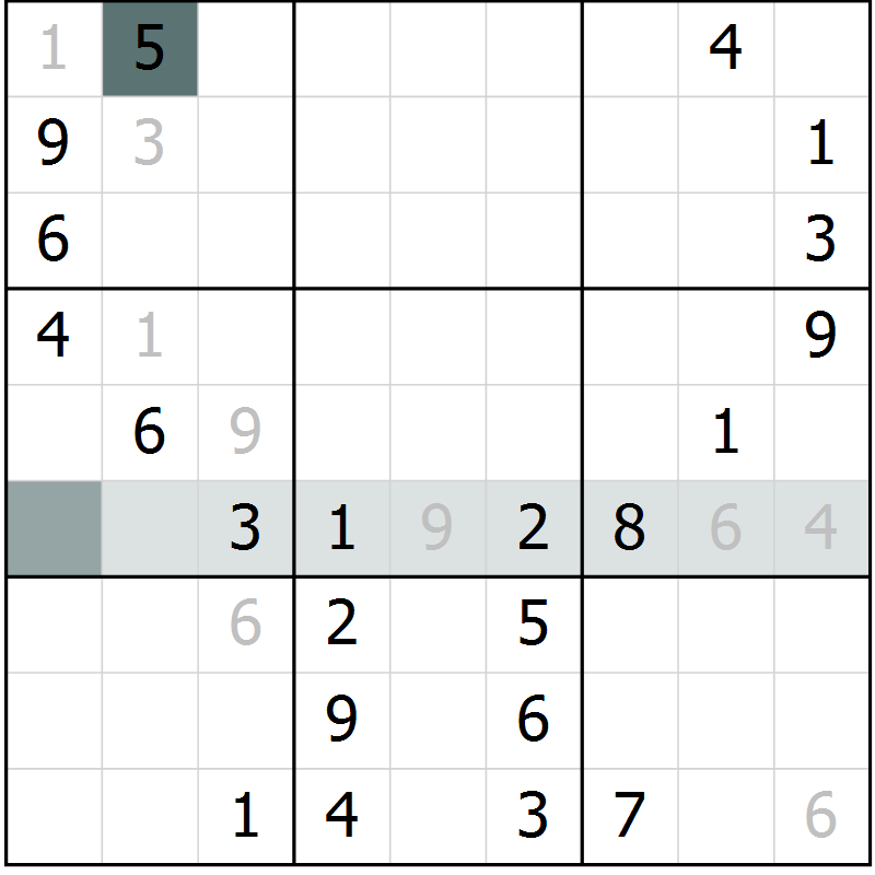 Position des candidats pour la solution de la Gr 38 page 40 du magazine de sudoku SUDOKU SUCCESS n° 022