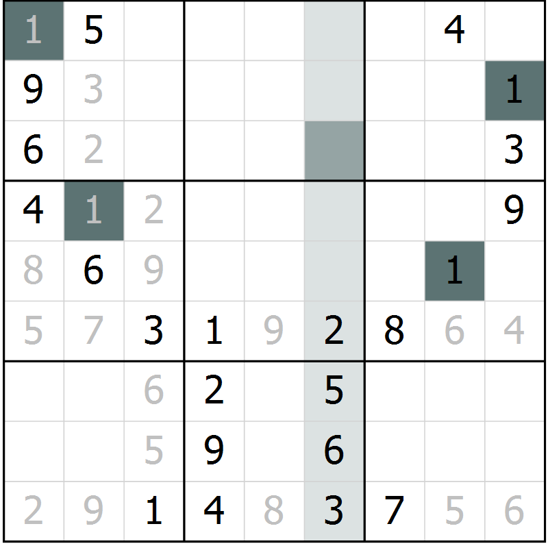Position des candidats pour la solution de la Gr 38 page 40 du magazine de sudoku SUDOKU SUCCESS n° 022