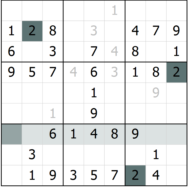 Position des candidats pour la solution de la Gr 39 page 41 du magazine de sudoku SUDOKU SUCCESS n° 022