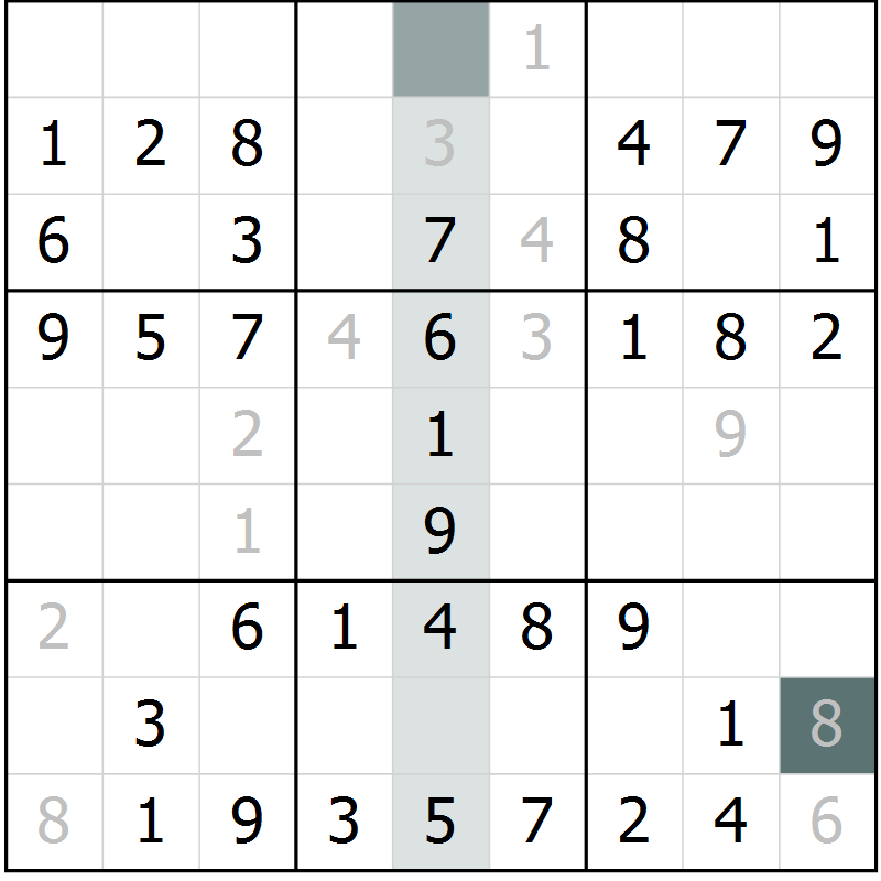 Position des candidats pour la solution de la Gr 39 page 41 du magazine de sudoku SUDOKU SUCCESS n° 022