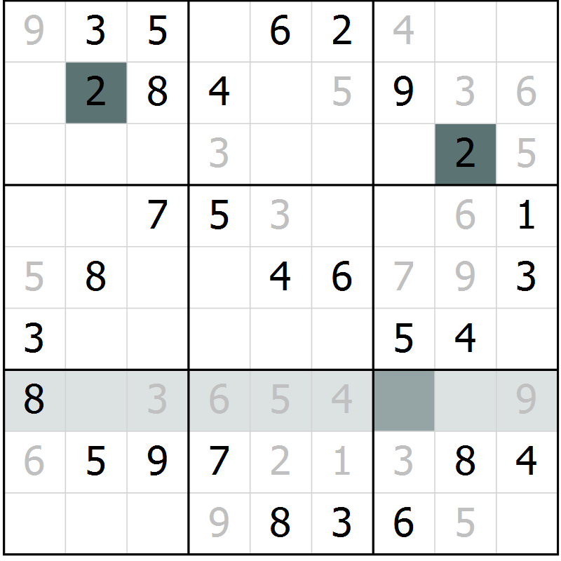 Position des candidats pour la solution de la Gr 43 page 45 du magazine de sudoku SUDOKU SUCCESS n° 022