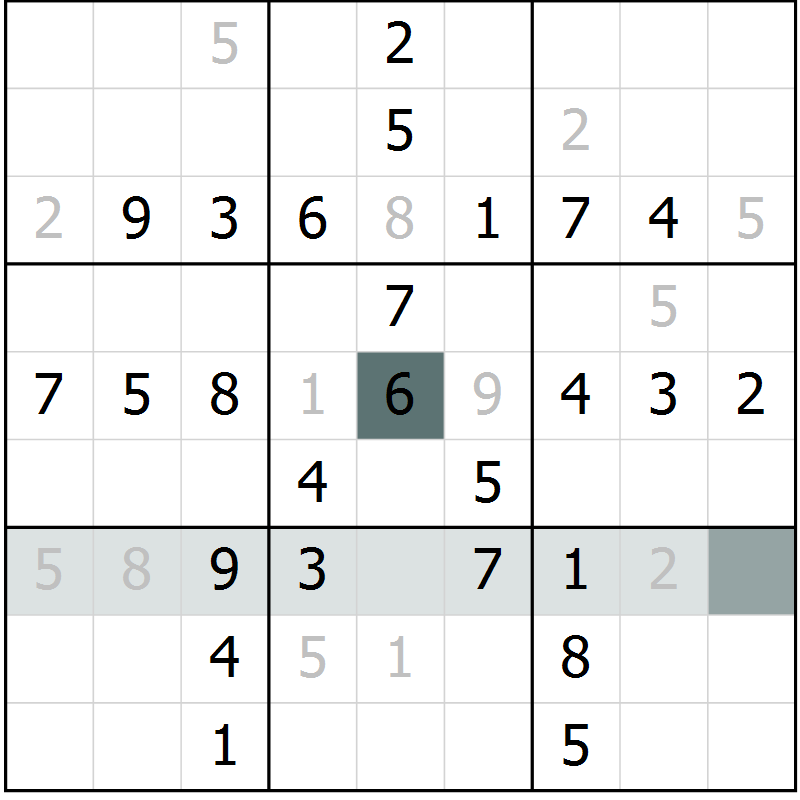 Position des candidats pour la solution de la Gr 44 page 46 du magazine de sudoku SUDOKU SUCCESS n° 022