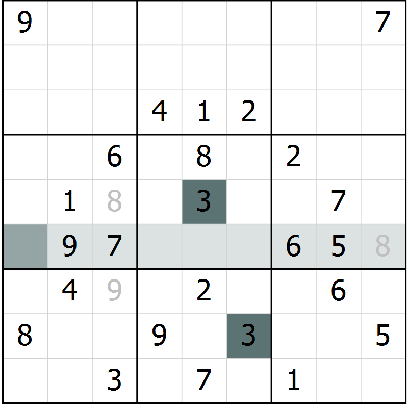 Position des candidats pour la solution de la Gr 45 page 47 du magazine de sudoku SUDOKU SUCCESS n° 022