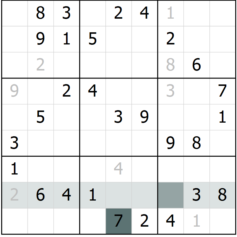 Position des candidats pour la solution de la Gr 46 page 48 du magazine de sudoku SUDOKU SUCCESS n° 022