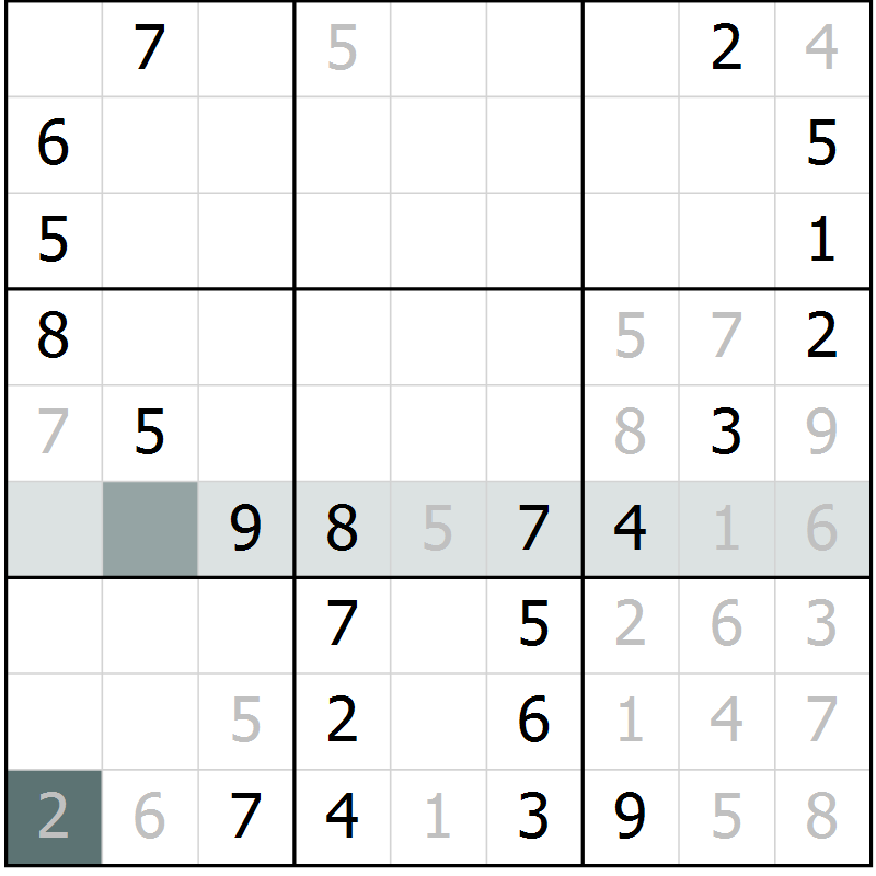 Position des candidats pour la solution de la Gr 48 page 50 du magazine de sudoku SUDOKU SUCCESS n° 022