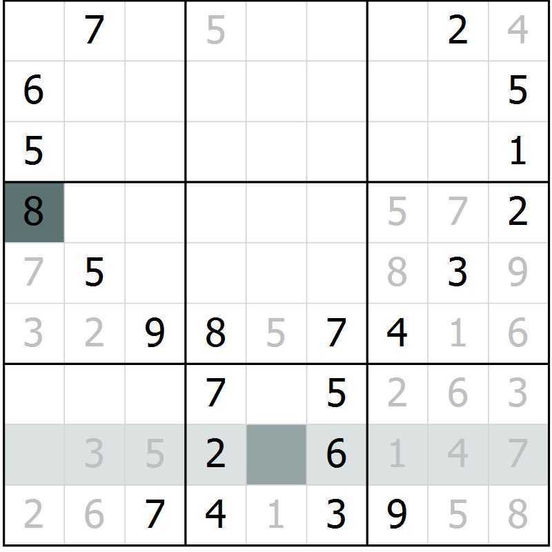 Position des candidats pour la solution de la Gr 48 page 50 du magazine de sudoku SUDOKU SUCCESS n° 022
