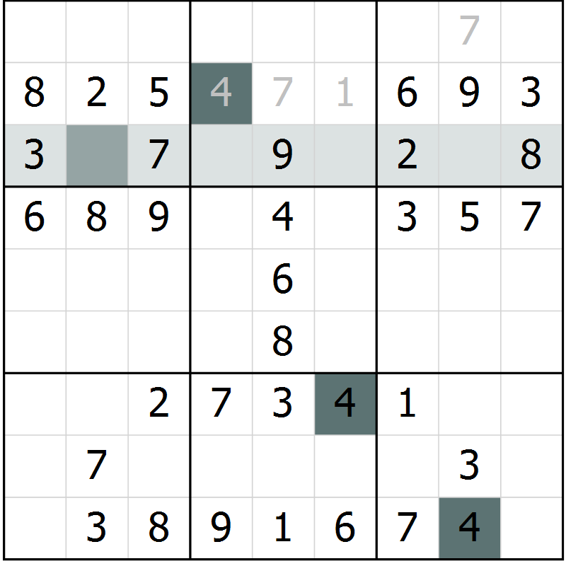 Position des candidats pour la solution de la Gr 49 page 51 du magazine de sudoku SUDOKU SUCCESS n° 022