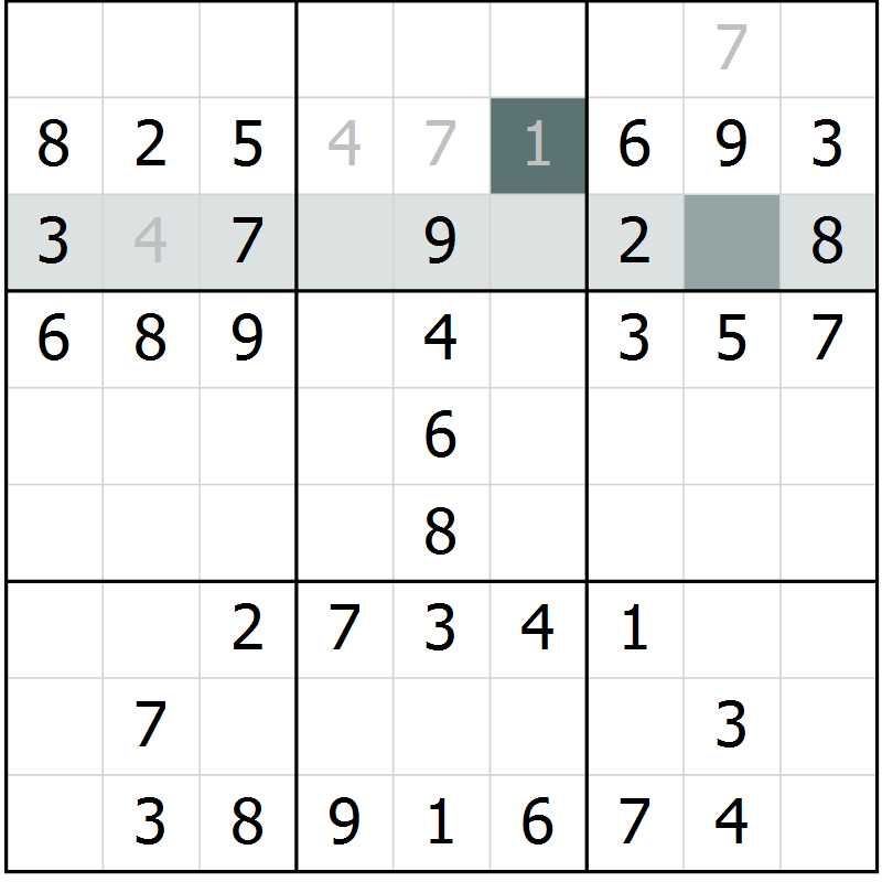 Position des candidats pour la solution de la Gr 49 page 51 du magazine de sudoku SUDOKU SUCCESS n° 022