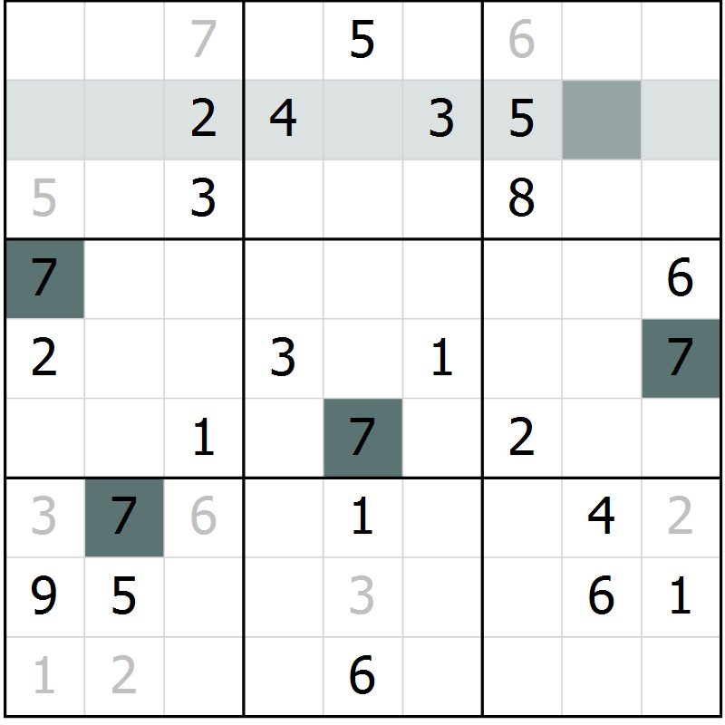 Position des candidats pour la solution de la Gr 50 page 52 du magazine de sudoku SUDOKU SUCCESS n° 022