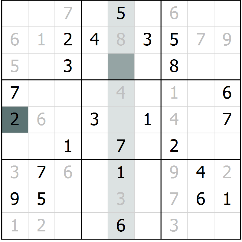 Position des candidats pour la solution de la Gr 50 page 52 du magazine de sudoku SUDOKU SUCCESS n° 022