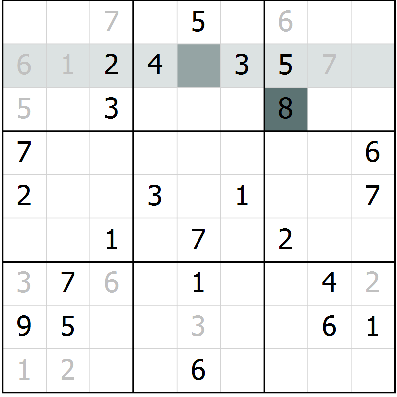Position des candidats pour la solution de la Gr 50 page 52 du magazine de sudoku SUDOKU SUCCESS n° 022