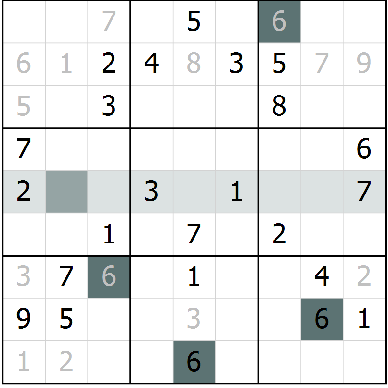 Position des candidats pour la solution de la Gr 50 page 52 du magazine de sudoku SUDOKU SUCCESS n° 022