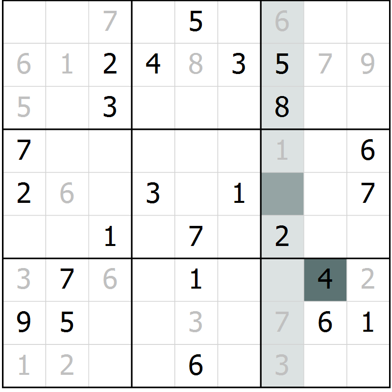 Position des candidats pour la solution de la Gr 50 page 52 du magazine de sudoku SUDOKU SUCCESS n° 022