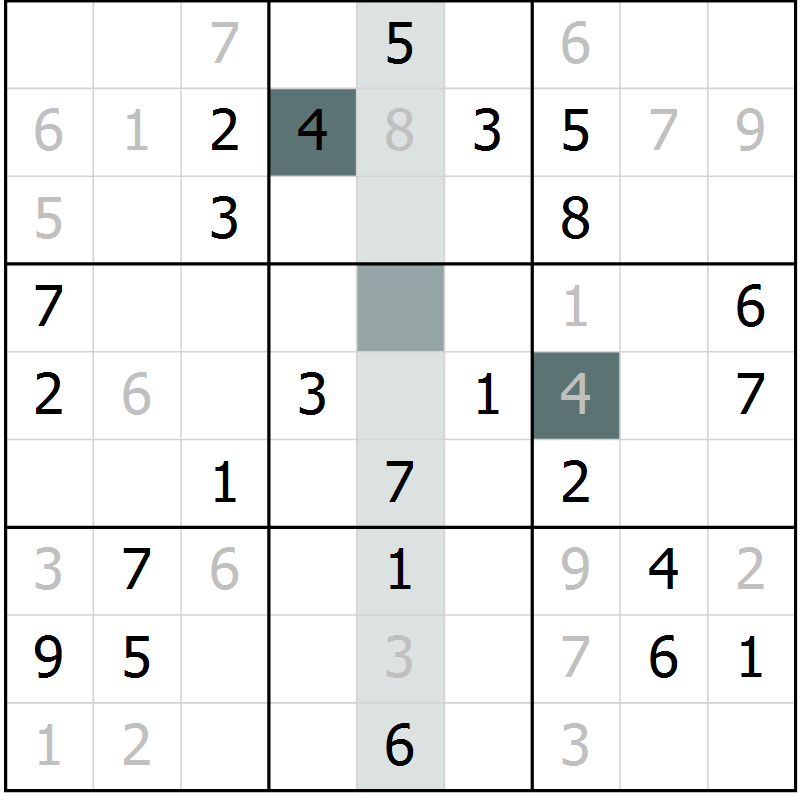 Position des candidats pour la solution de la Gr 50 page 52 du magazine de sudoku SUDOKU SUCCESS n° 022