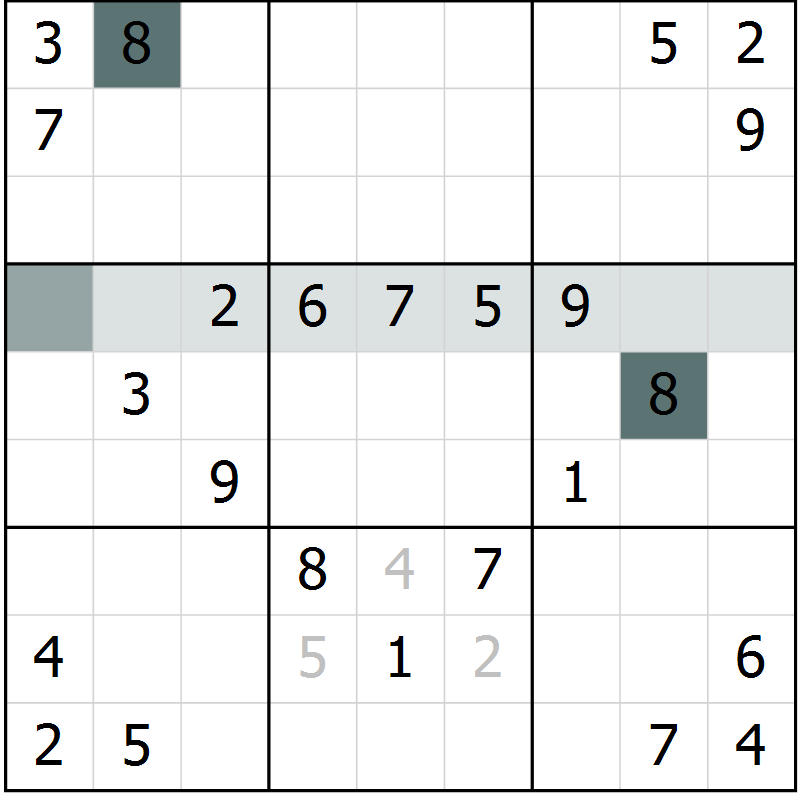 Position des candidats pour la solution de la Gr 52 page 54 du magazine de sudoku SUDOKU SUCCESS n° 022