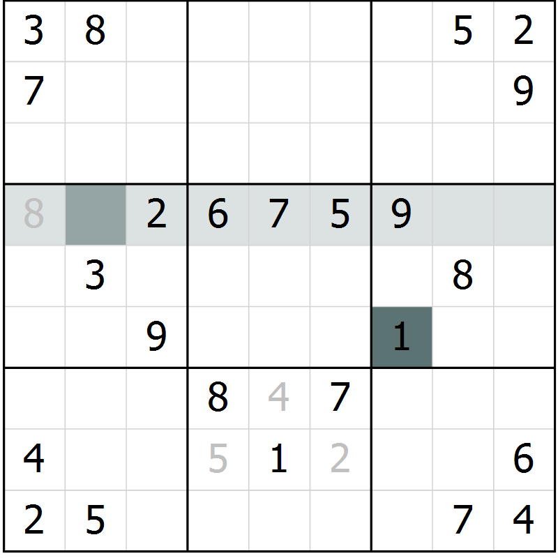 Position des candidats pour la solution de la Gr 52 page 54 du magazine de sudoku SUDOKU SUCCESS n° 022