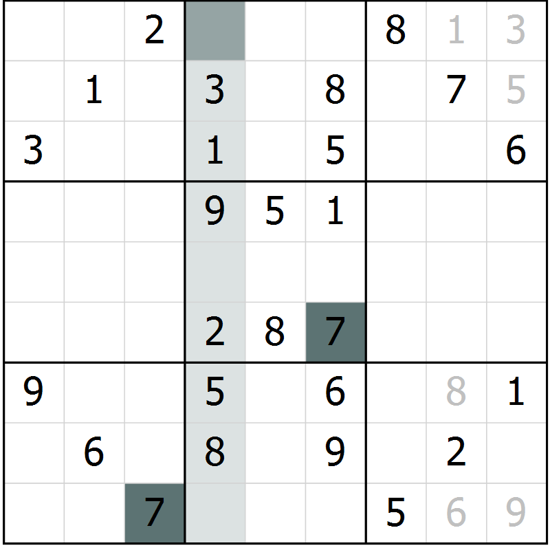 Position des candidats pour la solution de la Gr 54 page 56 du magazine de sudoku SUDOKU SUCCESS n° 022