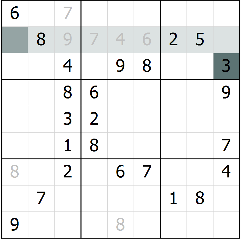Position des candidats pour la solution de la Gr 56 page 58 du magazine de sudoku SUDOKU SUCCESS n° 022