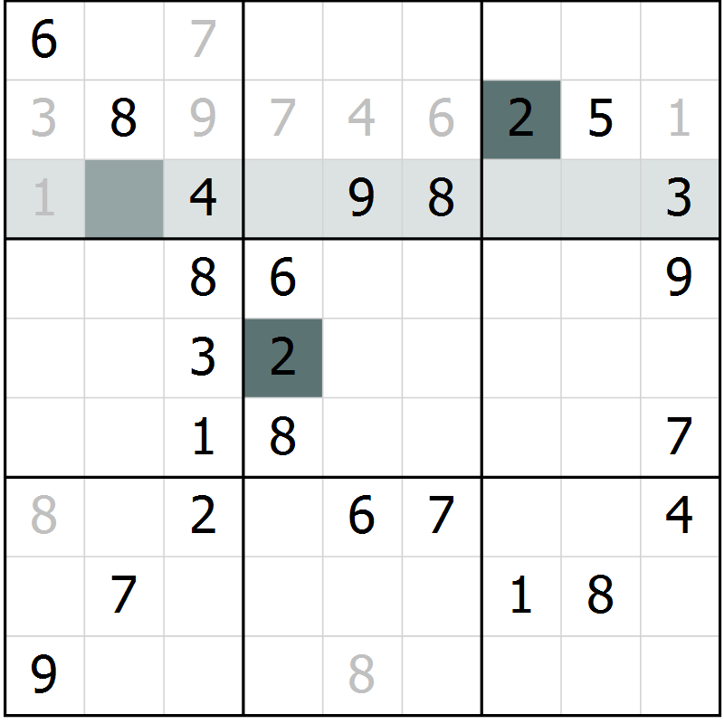 Position des candidats pour la solution de la Gr 56 page 58 du magazine de sudoku SUDOKU SUCCESS n° 022