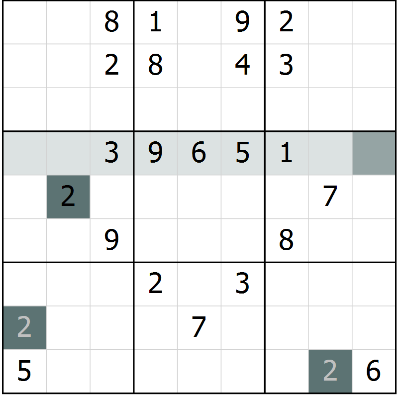 Position des candidats pour la solution de la Gr 58 page 60 du magazine de sudoku SUDOKU SUCCESS n° 022