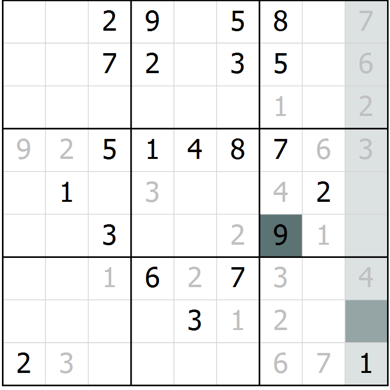 Position des candidats pour la solution de la Gr 63 page 65 du magazine de sudoku SUDOKU SUCCESS n° 022