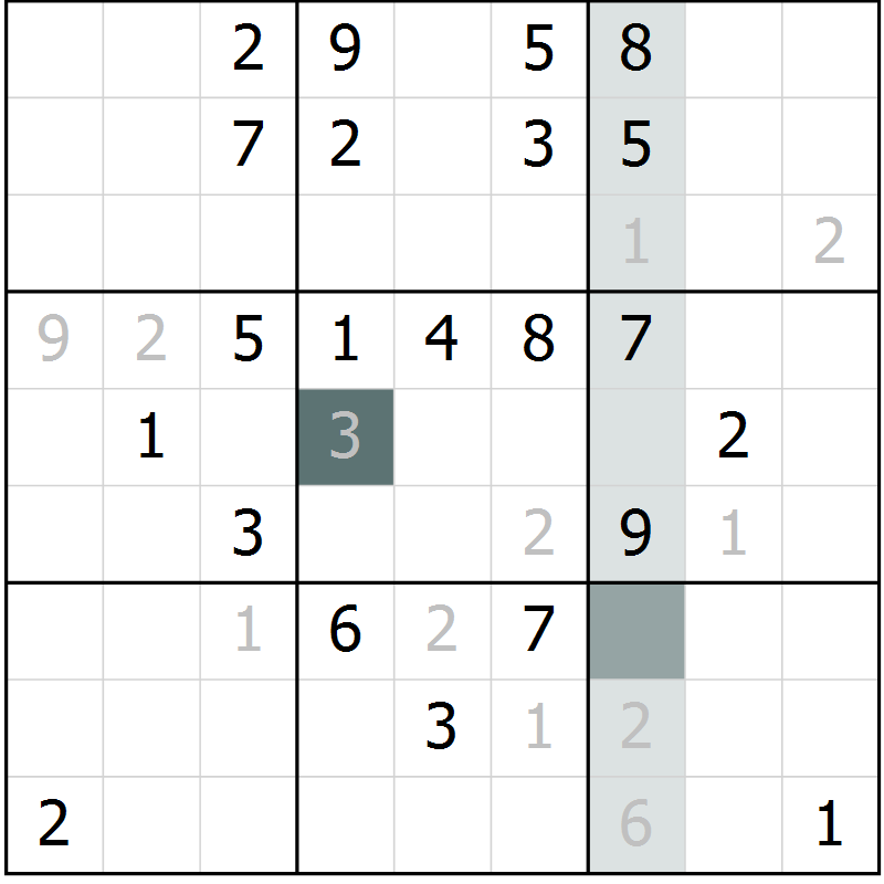 Position des candidats pour la solution de la Gr 63 page 65 du magazine de sudoku SUDOKU SUCCESS n° 022