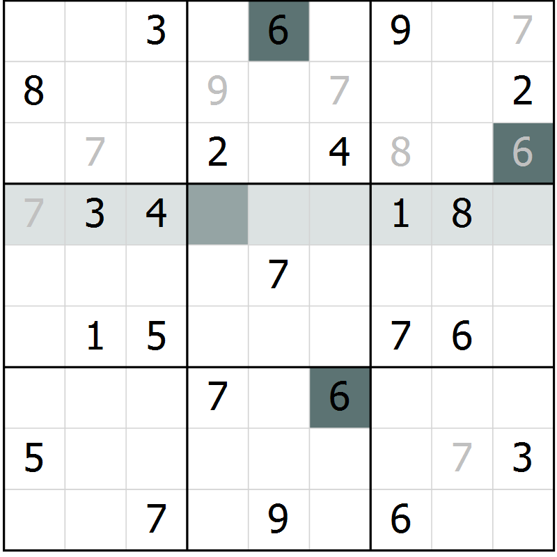 Position des candidats pour la solution de la Gr 66 page 68 du magazine de sudoku SUDOKU SUCCESS n° 022