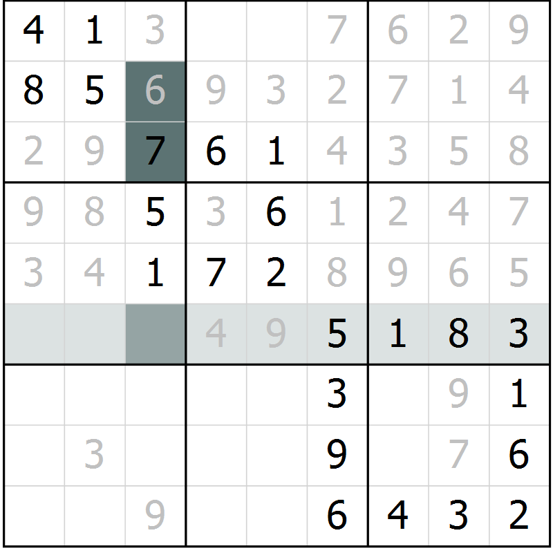 Position des candidats pour la solution de la Gr 69 page 71 du magazine de sudoku SUDOKU SUCCESS n° 022