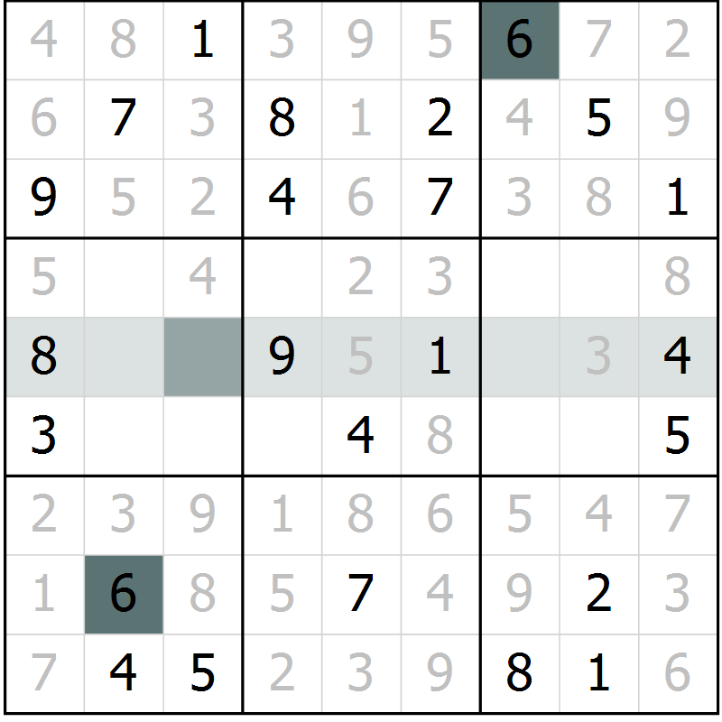 Position des candidats pour la solution de la Gr 7 page 9 du magazine de sudoku SUDOKU SUCCESS n° 022