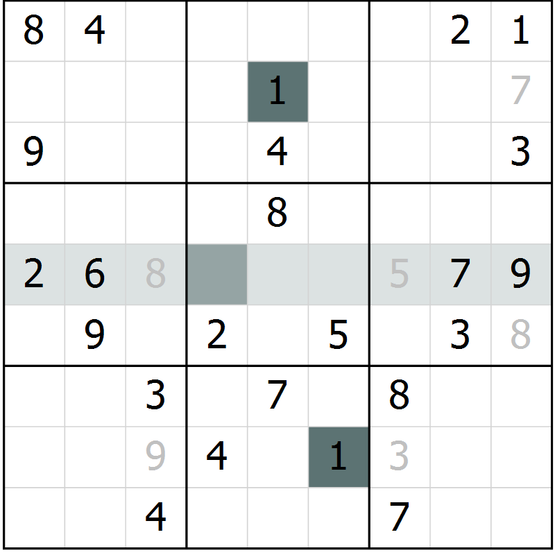 Position des candidats pour la solution de la Gr 70 page 72 du magazine de sudoku SUDOKU SUCCESS n° 022