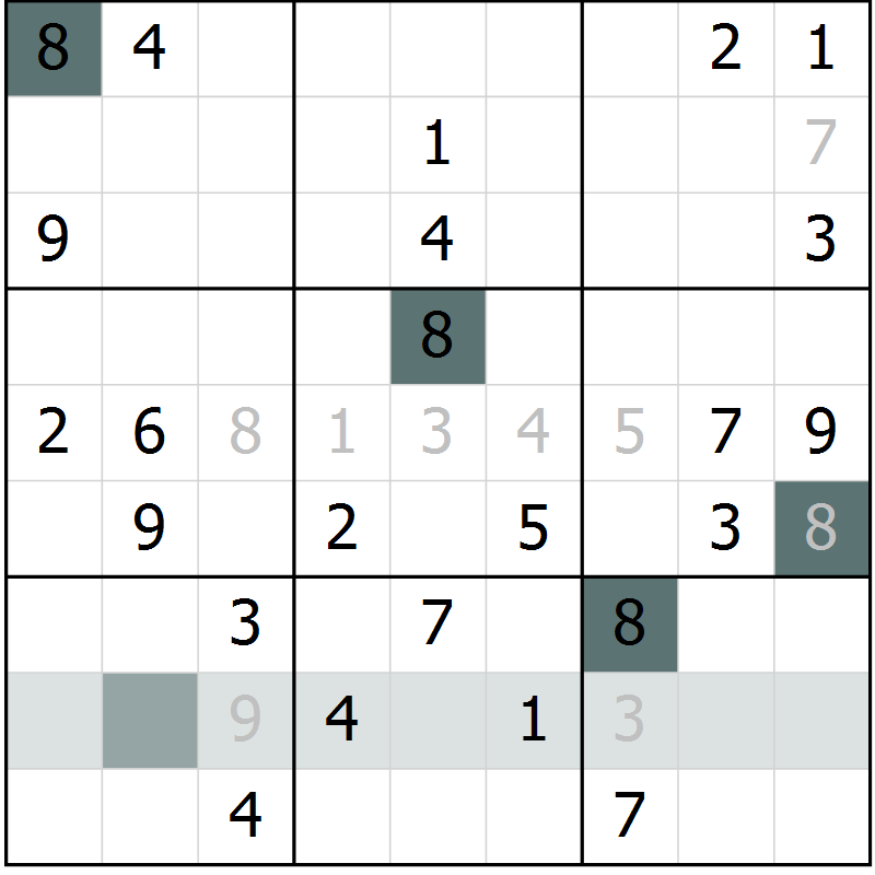 Position des candidats pour la solution de la Gr 70 page 72 du magazine de sudoku SUDOKU SUCCESS n° 022