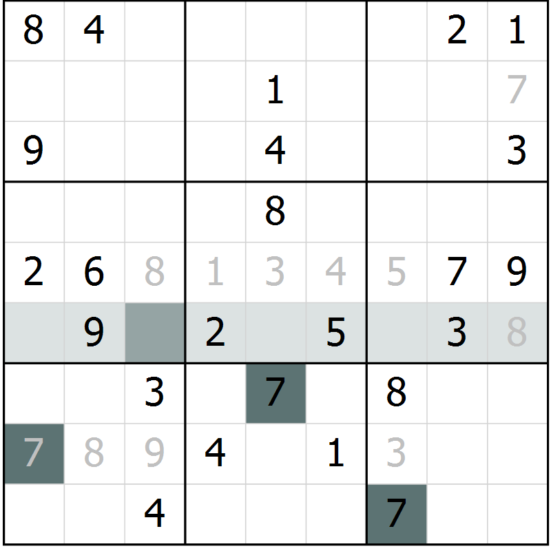 Position des candidats pour la solution de la Gr 70 page 72 du magazine de sudoku SUDOKU SUCCESS n° 022