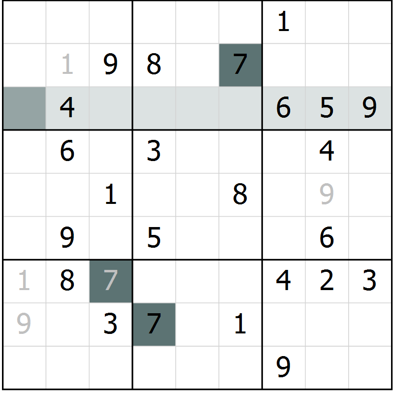 Position des candidats pour la solution de la Gr 72 page 74 du magazine de sudoku SUDOKU SUCCESS n° 022