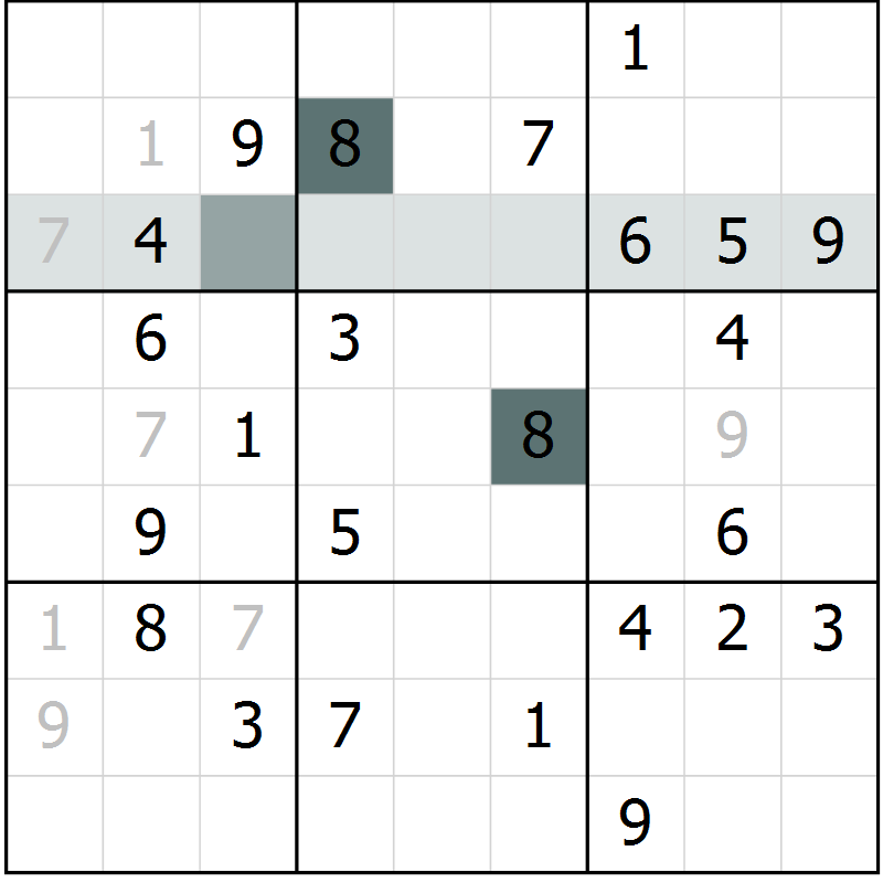 Position des candidats pour la solution de la Gr 72 page 74 du magazine de sudoku SUDOKU SUCCESS n° 022