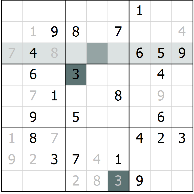 Position des candidats pour la solution de la Gr 72 page 74 du magazine de sudoku SUDOKU SUCCESS n° 022