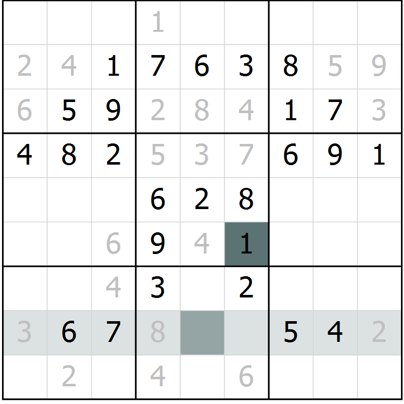 Position des candidats pour la solution de la Gr 73 page 75 du magazine de sudoku SUDOKU SUCCESS n° 022