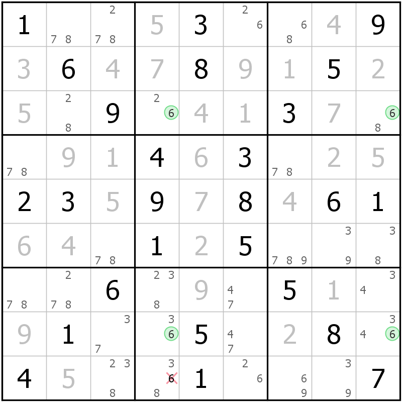 Position des candidats pour la solution de la grille page 14 du magazine de sudoku grandmaitre n° 13