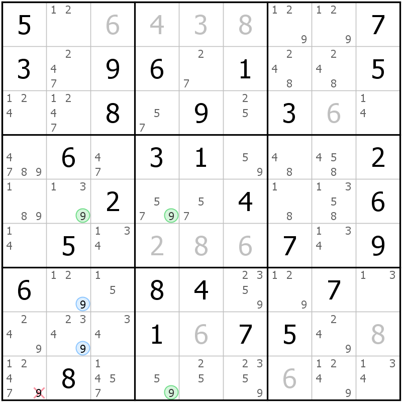 Position des candidats pour la solution de la grille page 25 du magazine de sudoku grandmaitre n° 17