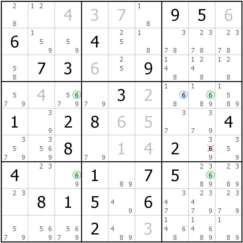 Position des candidats pour la solution de la grille page 30 du magazine de sudoku grandmaitre n° 17