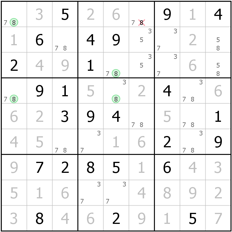 Position des candidats pour la solution de la grille page 44 du magazine de sudoku grandmaitre n° 17