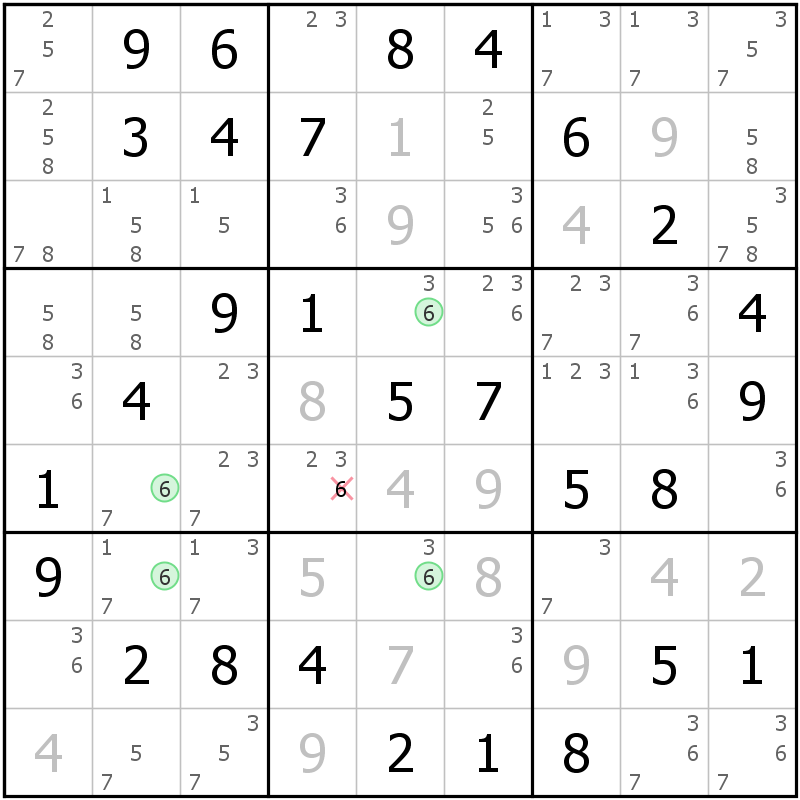Position des candidats pour la solution de la grille page 50 du magazine de sudoku grandmaitre n° 17