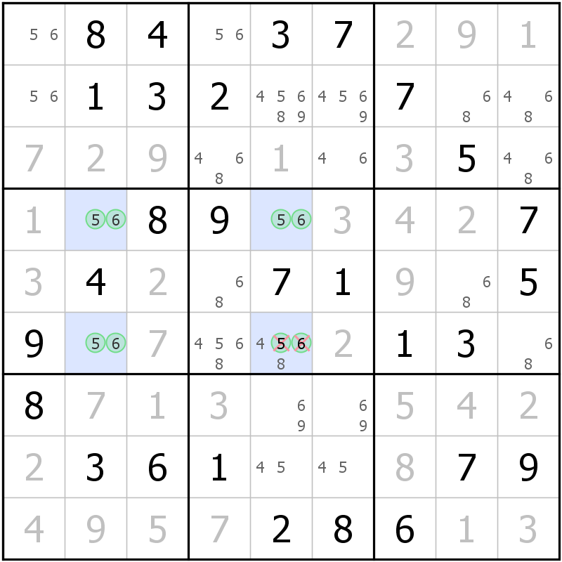 Position des candidats pour la solution de la grille page 67 du magazine de sudoku grandmaitre n° 17